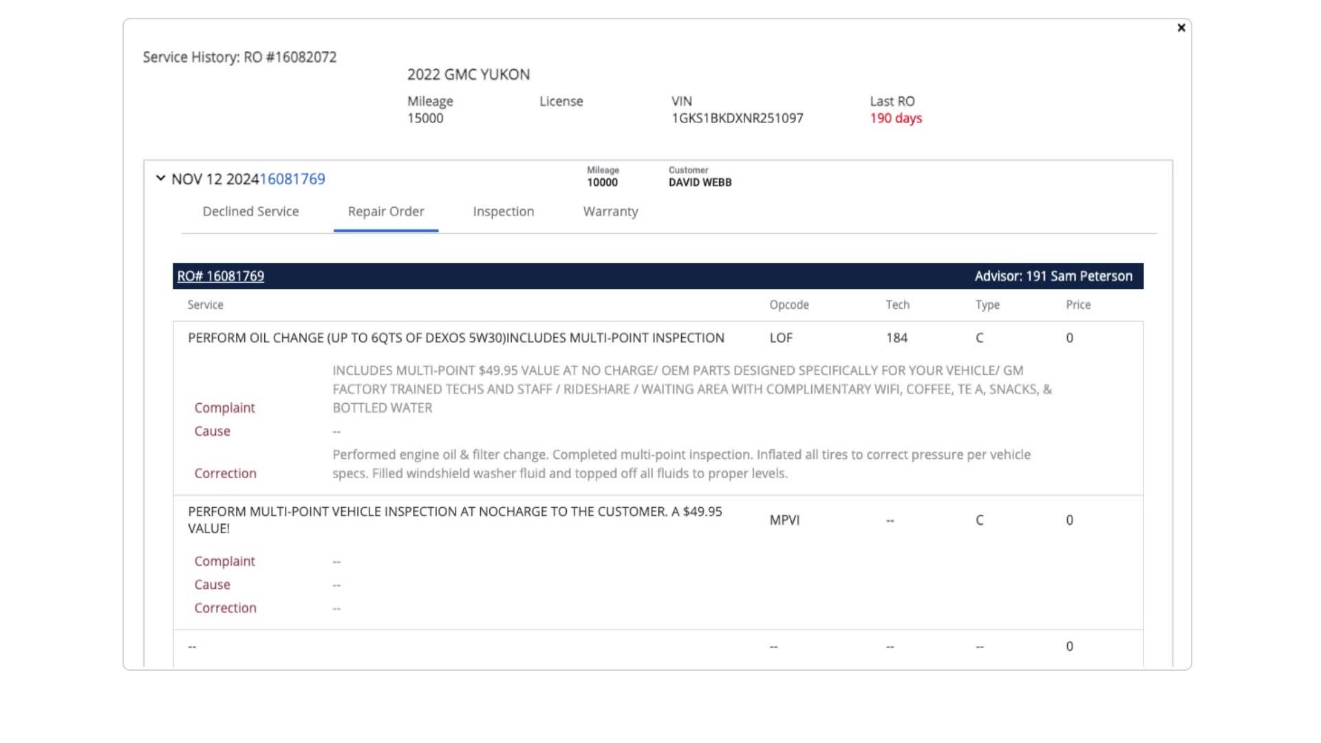 Mobile digital vehicle inspections (Included)